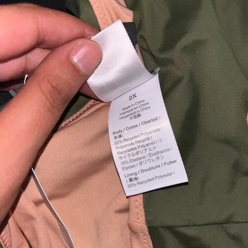 New J. Crew Green Curved Waist Cheeky Bikini Swim Bathing Suit Bottom Size 2X